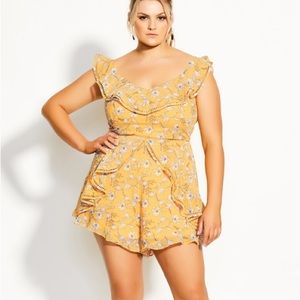 city chic yellow romper